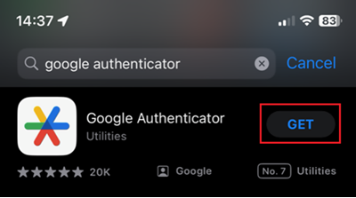 Get the Google Authenticator app on iOS